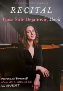 Aasterclass and recital, Glasbena sola Domzale